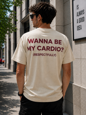 Wanna Be My Cardio Respectfully Shirt, Funny Flirty Quote T-Shirt/Sweatshirt/Hoodie, Sarcastic Dating Humor Graphic Tee, Viral Adult Meme Outfit, Funny Relationship Gift for Women and Men - HUNTWEAR SHOP